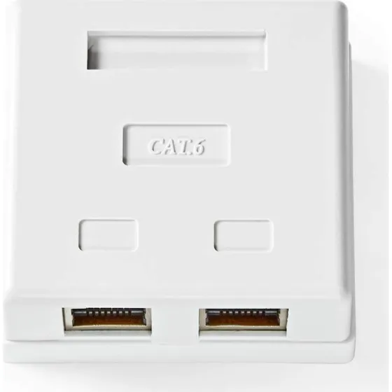 Nedis Netværksvægboks 2-Port CAT6 S/FTP Hvid Guldplateret