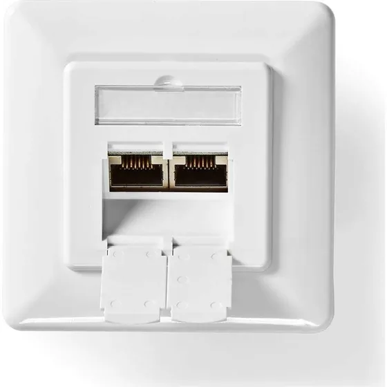 Nedis Network Wall Box | In-Wall | 2-Port | CAT6 | Hvid | Guldplateret