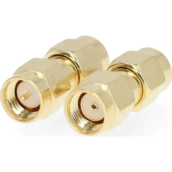 Nedis SMA Adapter RP-SMA Han til SMA Han, Guldplateret, 50 Ohm