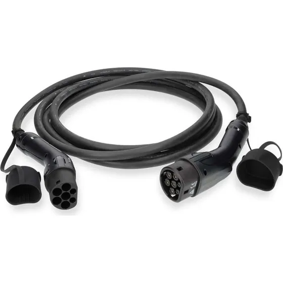 Nedis Kabel til elbil Type 2 32A 22kW 3-fase 5m Sort