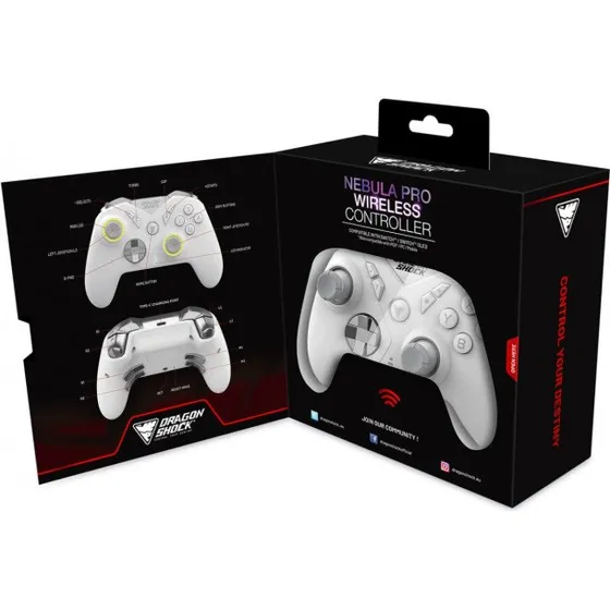 Dragonshock Nebula Pro Trådløs Controller Hvid til Nintendo Switch