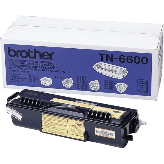 Brother TN-6600 Sort, Original Toner, 6000 sider