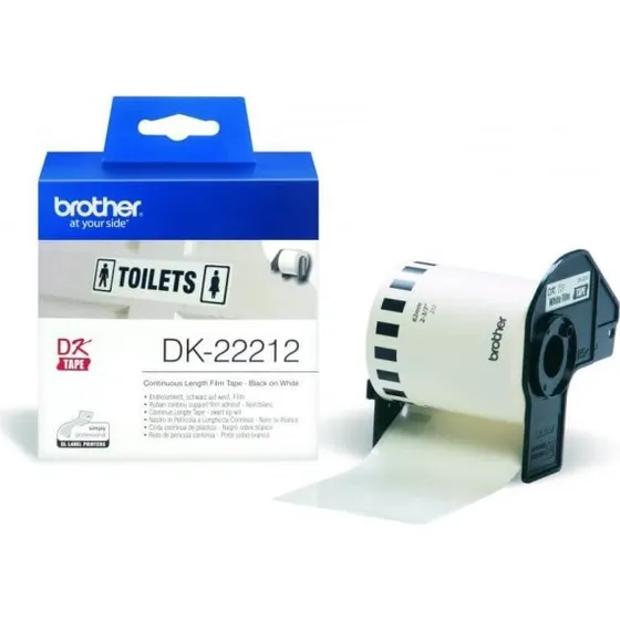 Brother DK-22212 62mm Sort på Hvid Etikett