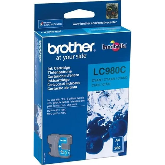 Brother LC-980C Cyan Blækpatron, 1 stk
