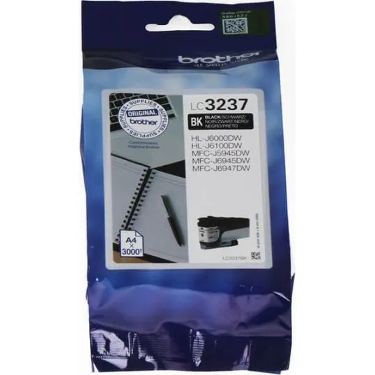 Brother LC3237BK Sort Blækpatron, 3000 sider