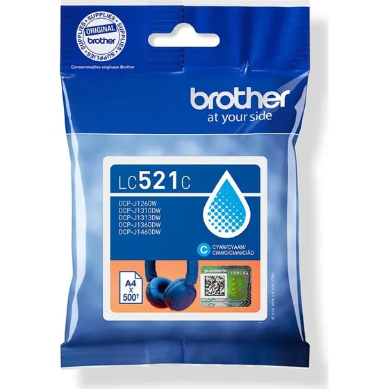 Brother LC521C Cyan Blækpatron 500 sider