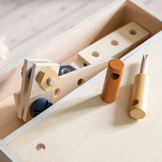 Sebra byggesæt i træ Jetty Grey, 21 dele