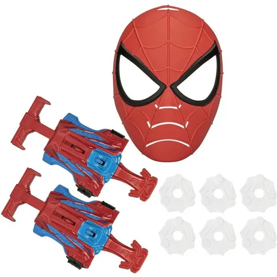 Marvel Spider-Man Web Slinging Armor Sæt – Maske, 2 Armbeskyttere, 6 Projektiler