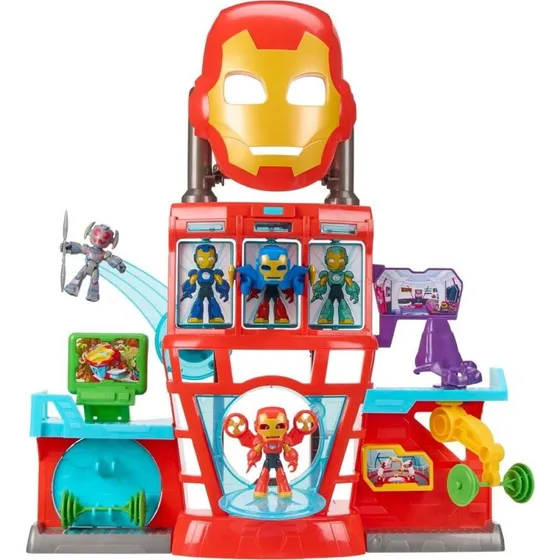 Hasbro Marvel Iron Man + Venner Iron Quarters Playset, 3+ år