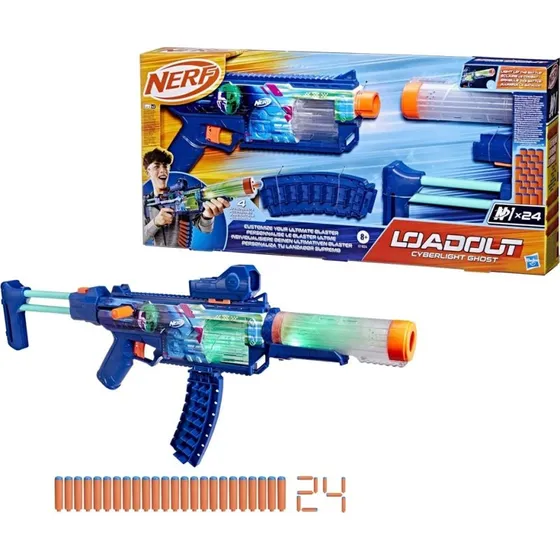 NERF Loadout Cyberlight Ghost - Dartblaster med lys og udskiftelige dele