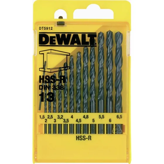 DeWALT DT5912-QZ Boresæt 13 stk HSS-R 1,5-6,5 mm
