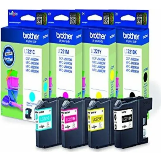 Brother LC221VALBP Sort/Cyan/Magenta/Gul 4-pak