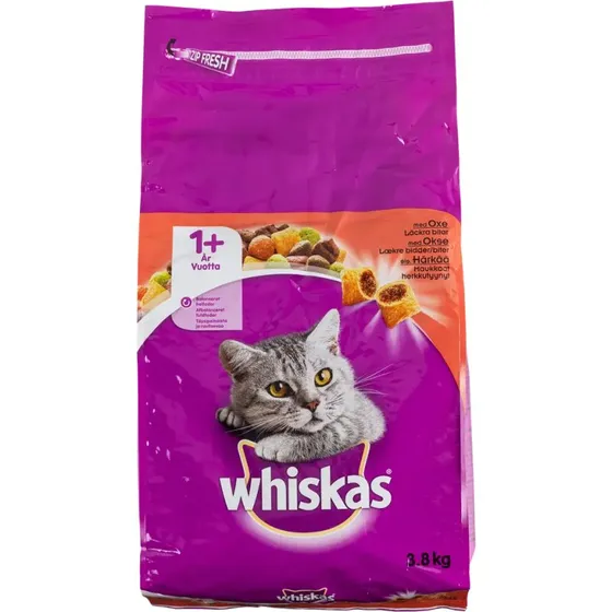 Whiskas Tørfoder 1 år+ Oksekød 3,8 kg