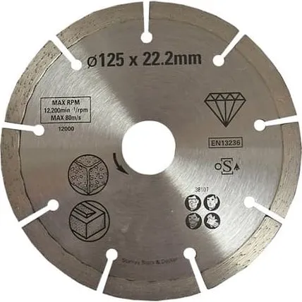 Stanley STA38107 Diamantklinge 125 mm til beton og mursten