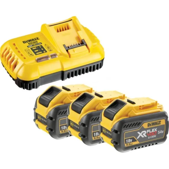 DeWalt DCB118X3-QW XR FlexVolt Batteri- og Opladersæt 3x 18/54V