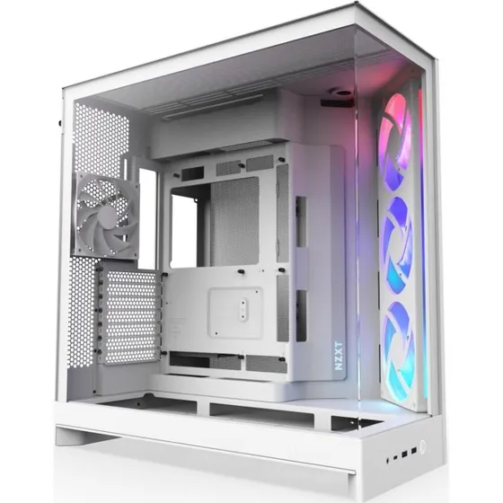 NZXT H9 Flow RGB 2025 Hvid Miditower med Hærdet Glas