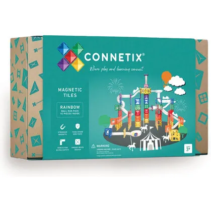 Connetix Ball Run magnetsæt 92 dele – Rainbow