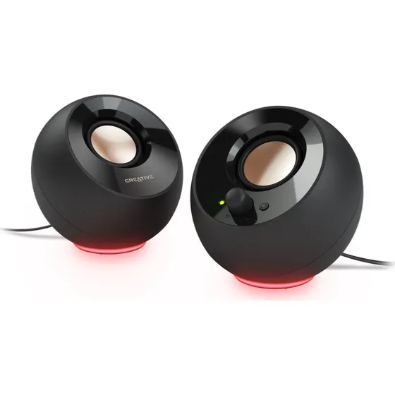 Creative Pebble SE 2.0-kanal USB-C Højttalere med RGB-Lys, Sort