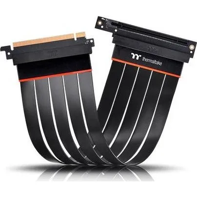 Thermaltake TT Premium Riser Kabel PCI-E 4.0, 300mm, 90°, Sort