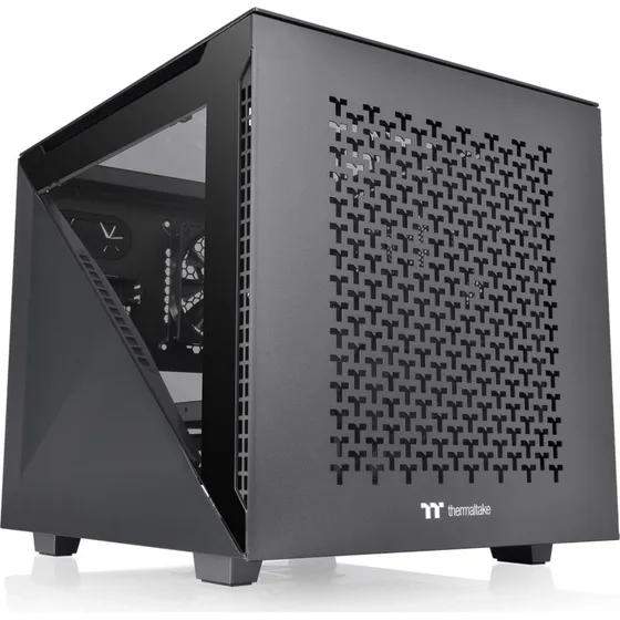 Thermaltake Divider 200 TG Air Mikro-ATX Kabinet, Sort, Med Hærdet Glas
