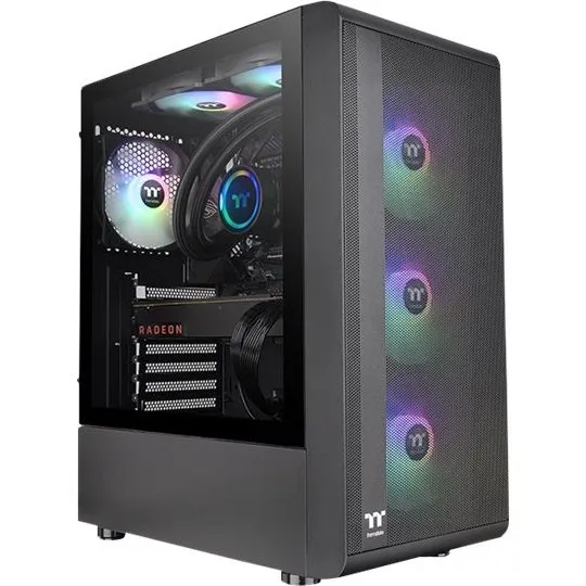Thermaltake S200 TG ARGB Mid Tower, Sort, Ingen PS/2