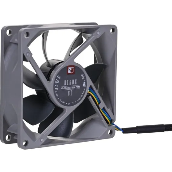 Noctua NF-R8 Redux 80 mm PWM, 1800 RPM, Grå, 17 dBA