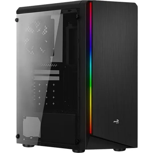 AeroCool Rift ATX Mid Tower - Sort med akryl-sidepanel