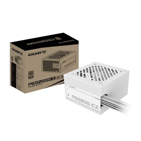Gigabyte P650SS ICE 650W Strømforsyning, ishvid, ATX 3.0, 80 Plus Silver