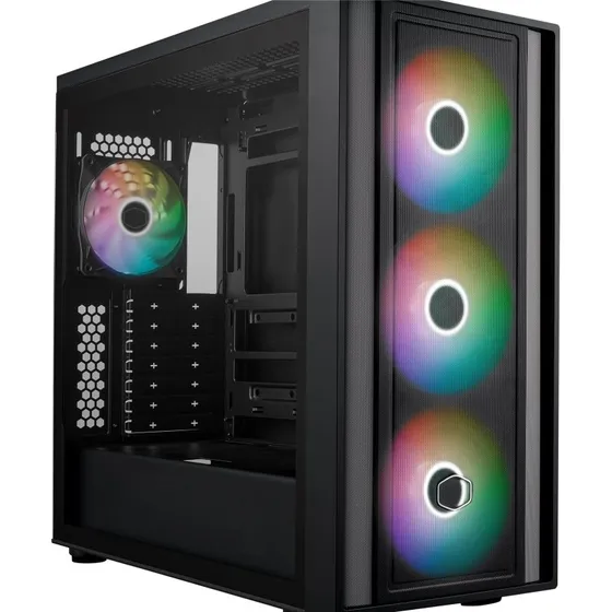 Cooler Master MasterBox 600 Mid Tower, Sort, Hærdet Glas