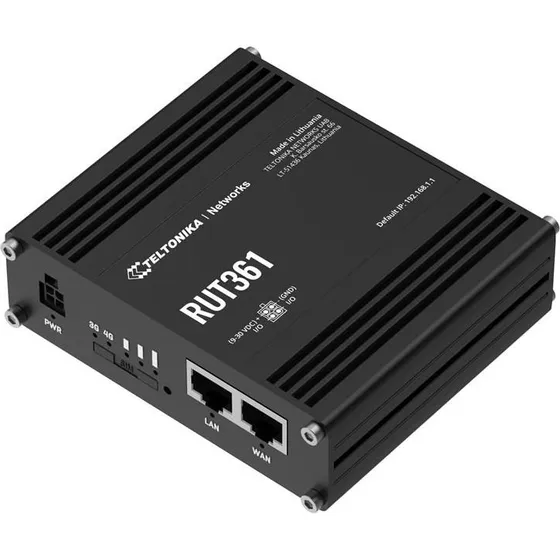 Teltonika RUT361 4G LTE Router, Cat 6, WiFi 4, 2x RJ45, IP30