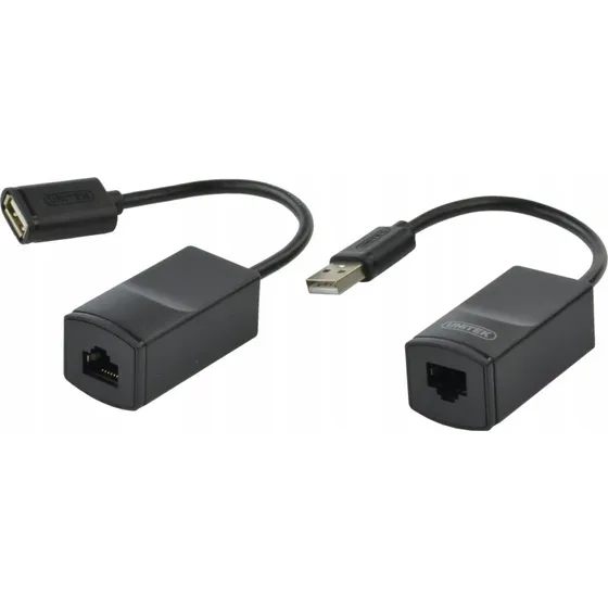 Unitek Y-UE01001 USB-A/Han & USB-A/Hun, RJ45 - Sort
