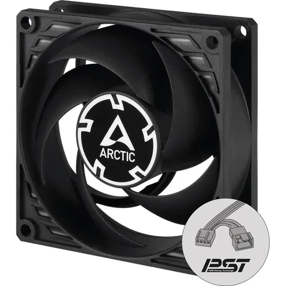 Arctic P8 PWM PST CO 80mm Kabinet Køler Sort
