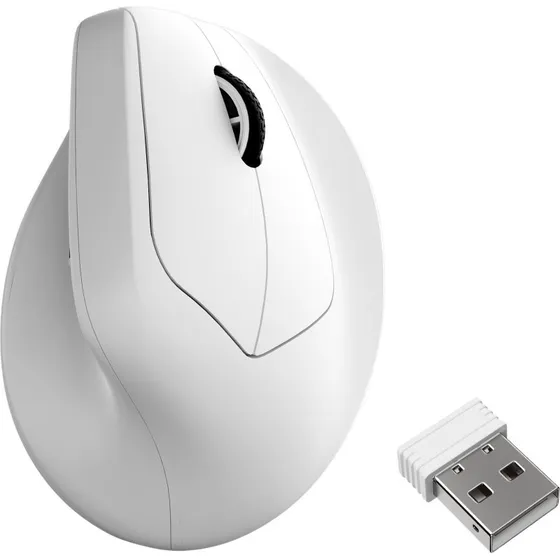 Keychron M5 Wireless Ergonomisk Mus - Hvid - 6 Knapper - 42000 dpi