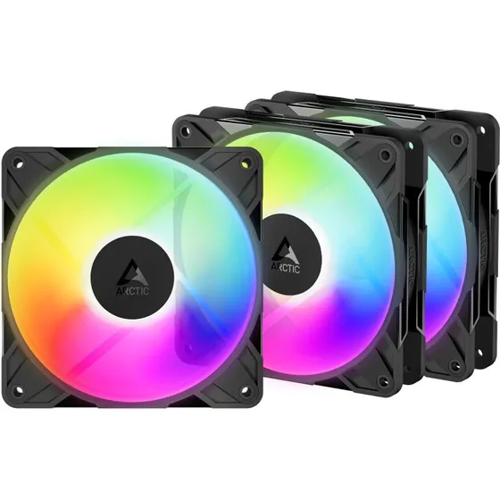 ARCTIC P12 Pro Reverse A-RGB 120 mm 3-pak Sort