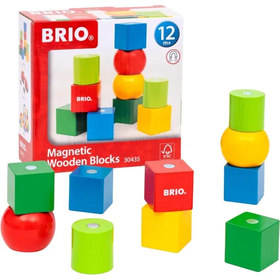 BRIO 30435 Magnetiske Træklodser (FSC-bøgetræ)