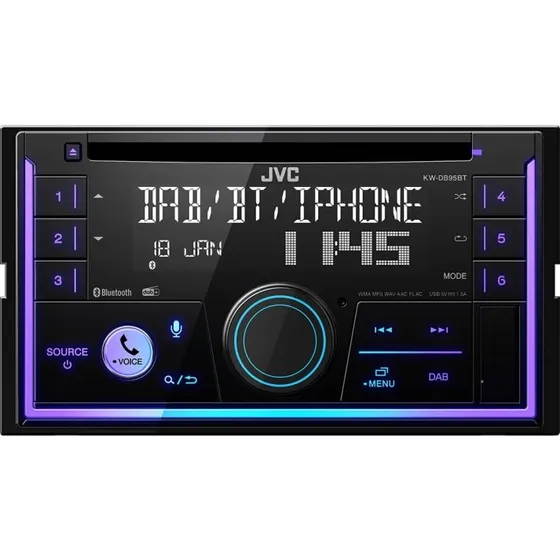 JVC KW-DB95BT 2DIN Bilradio med DAB+ og Bluetooth