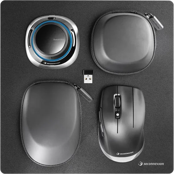 3Dconnexion SpaceMouse Wireless Kit 2, trådløs 3D-controller, sort