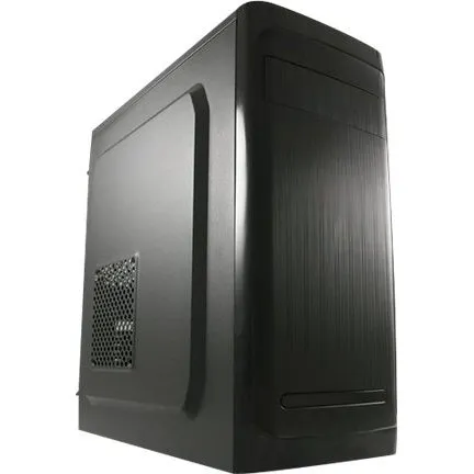 LC Power Classic 7034B Miditower, sort, børstet aluminium