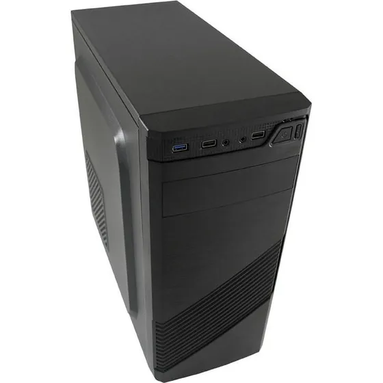 LC Power Classic 7037B Miditower, sort, børstet aluminium