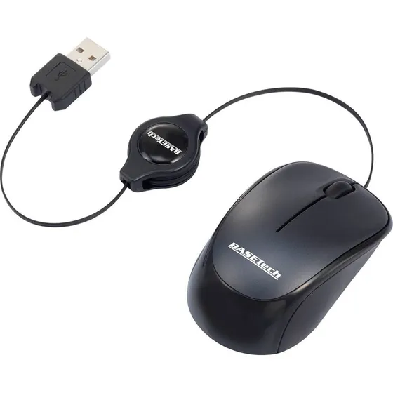 LogiLink Mini Optisk Computermus med Opruller, Sort