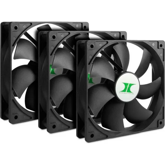 Inter-Tech Fan 3-pack Sort 120 mm