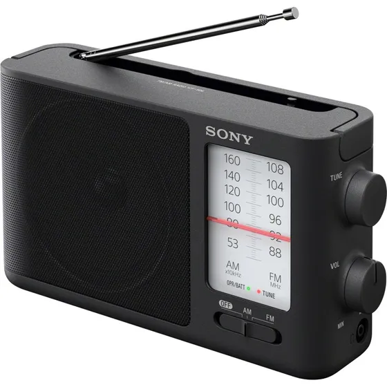 Sony ICF-506 AM/FM Radio, Sort, 640 mW