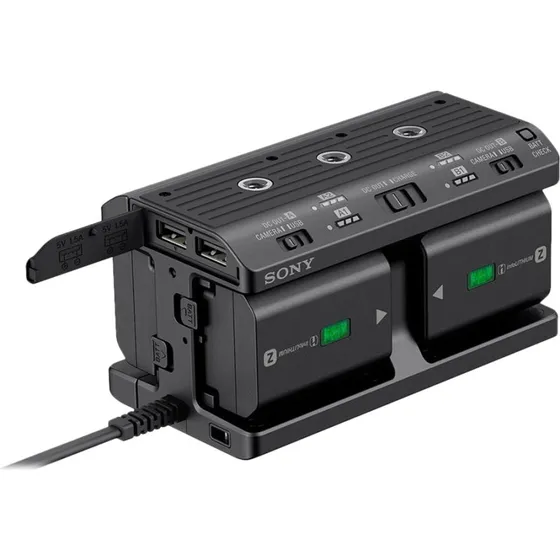 Sony NPA-MQZ1K Batterioplader & Strømadapter, 4 x Lader, 2 USB