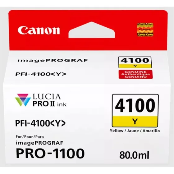 Canon PFI-4100 Y Gul Blækbeholder 80 ml