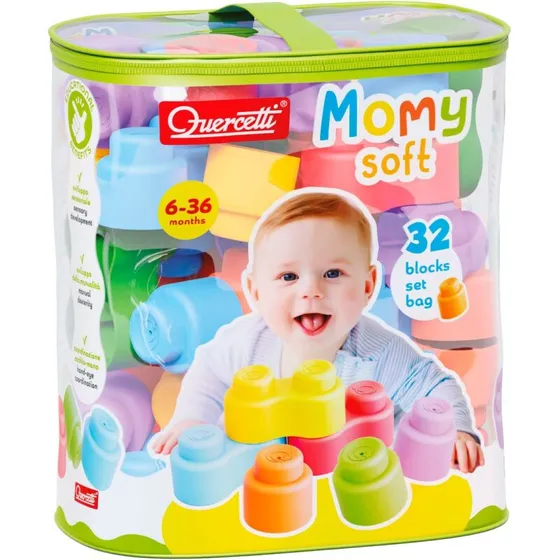 Quercetti Momy Soft 32 stk — bløde byggeklodser