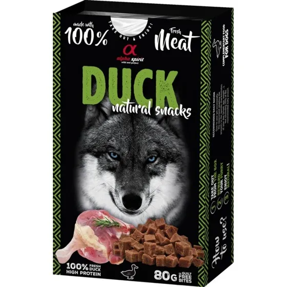 Alpha Spirit Naturals Duck - 100% fersk kød hundegodbid 80g
