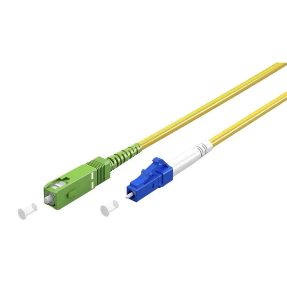 Goobay 59652 SC-APC til LC-UPC 10 m OS2 fiberoptisk kabel, gul