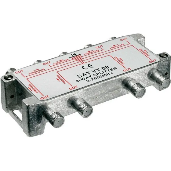 Goobay 8-vejs F-stik antennesplitter 5-2450MHz
