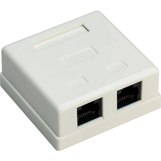Goobay 2-port RJ45 Cat6 UTP stikdåse, hvid