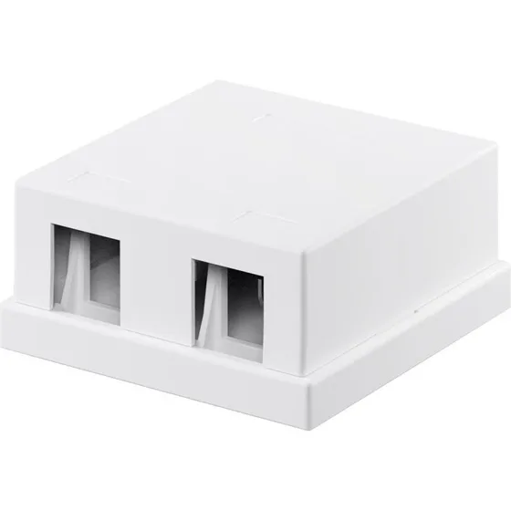 Goobay 79366 Tomt Keystone-hus 2-port, hvid